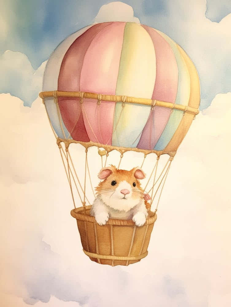 Baby Guinea Pig 2 In A Hot Air Balloon