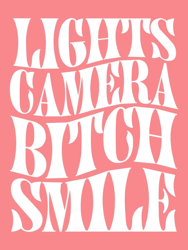 I Can Do It With A Broken Heart, Taylor Taylor Swift, Lights Camera Bitch Smile Lyric Quote The Tortured Poets Department Decor In Pink