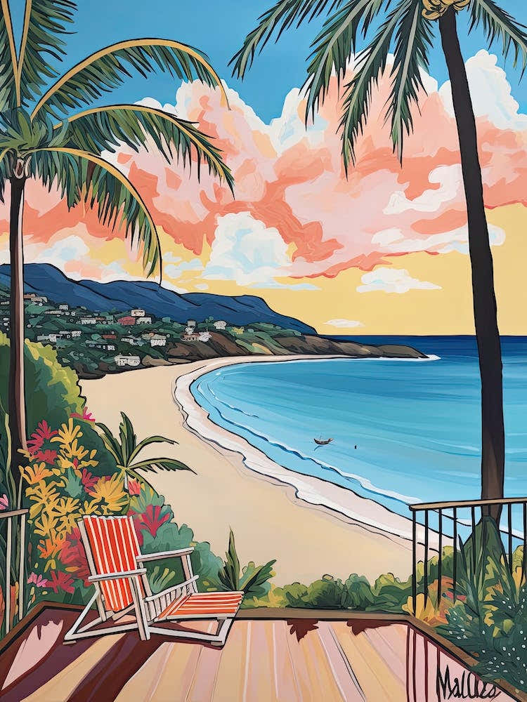 Malibu Beach, California, Matisse And Rousseau Style 3