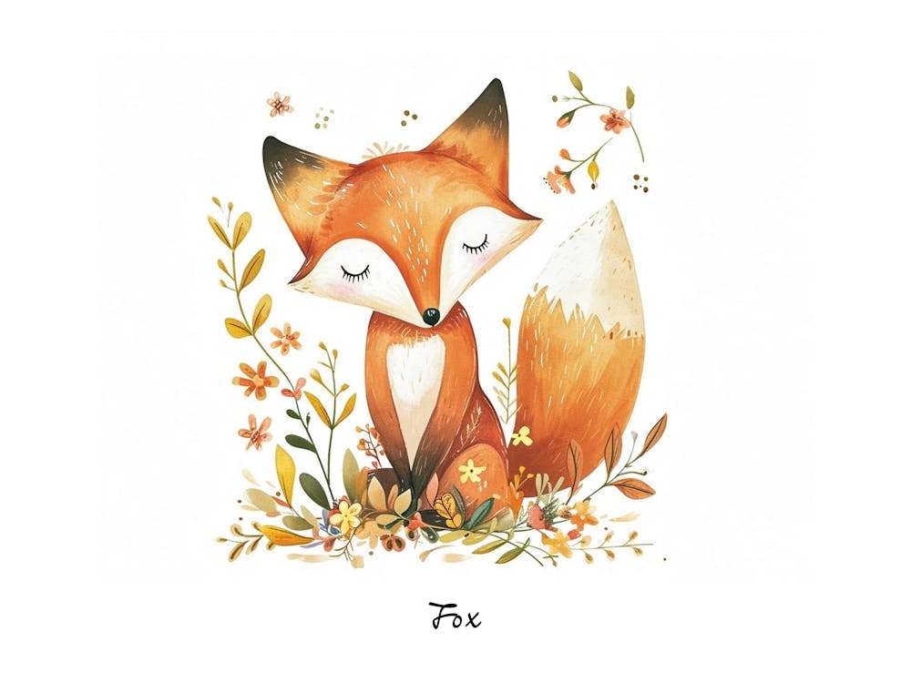 Little Floral Fox 1 Poster