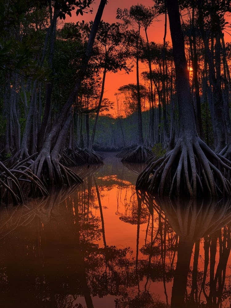 Sunset In The Amazon Rainforest