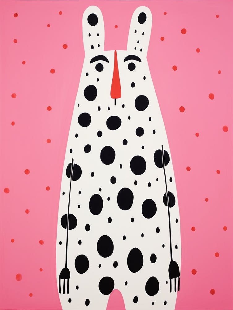 Pink Polka Dot Arctic Hare 2