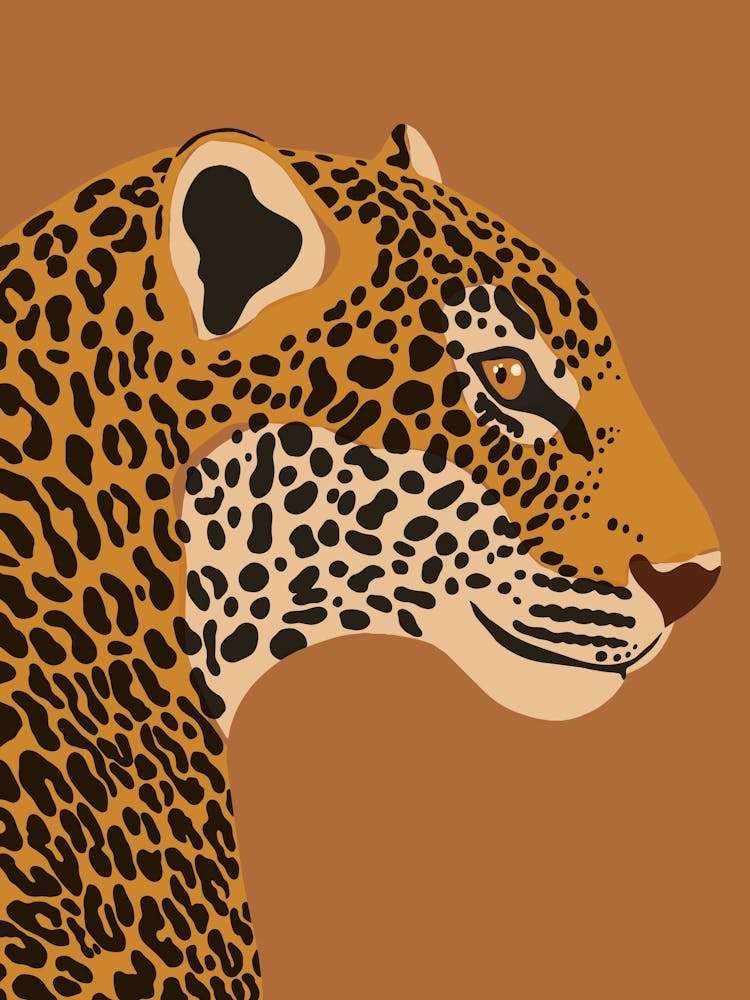 Jungle Safari Leopard on Brown
