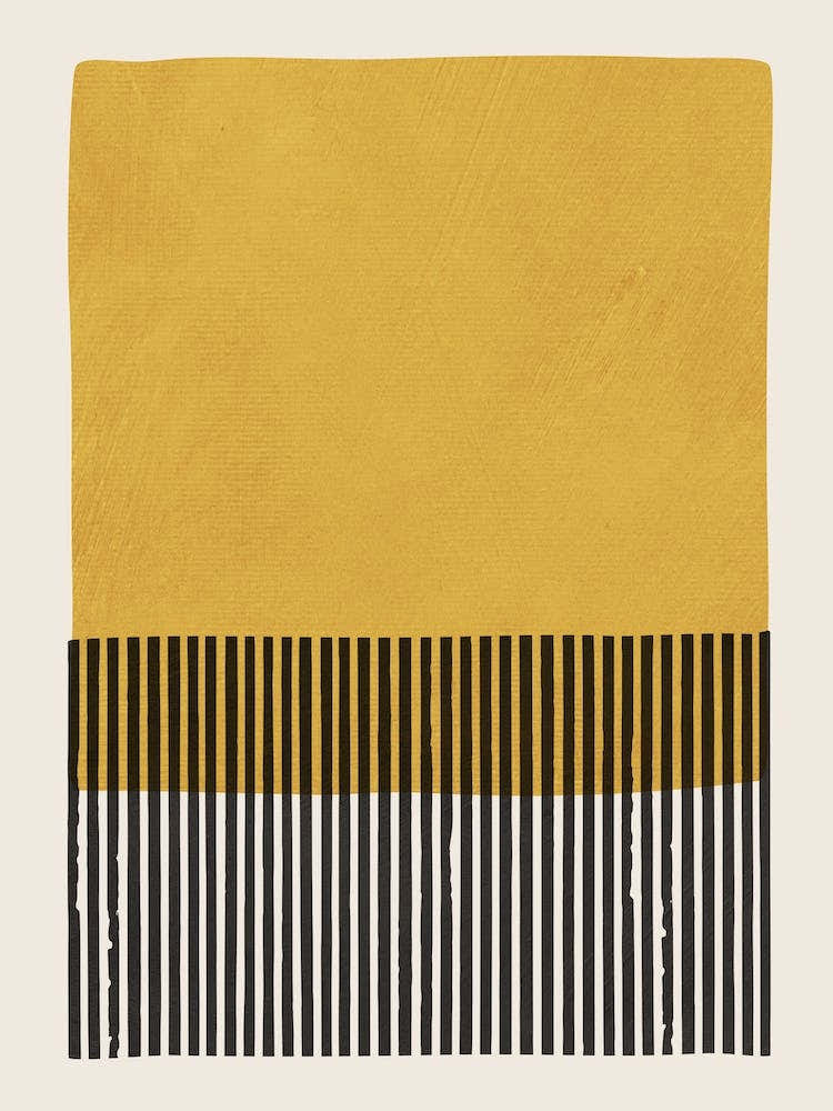 Mustard And Black Vertical Lines