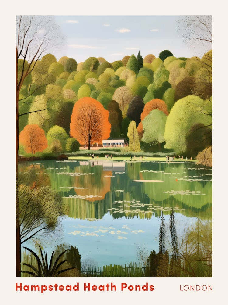 Hampstead Heath Swimming Pond London Swimming Poster