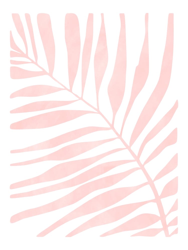 Pastel Pink Palm Leaf