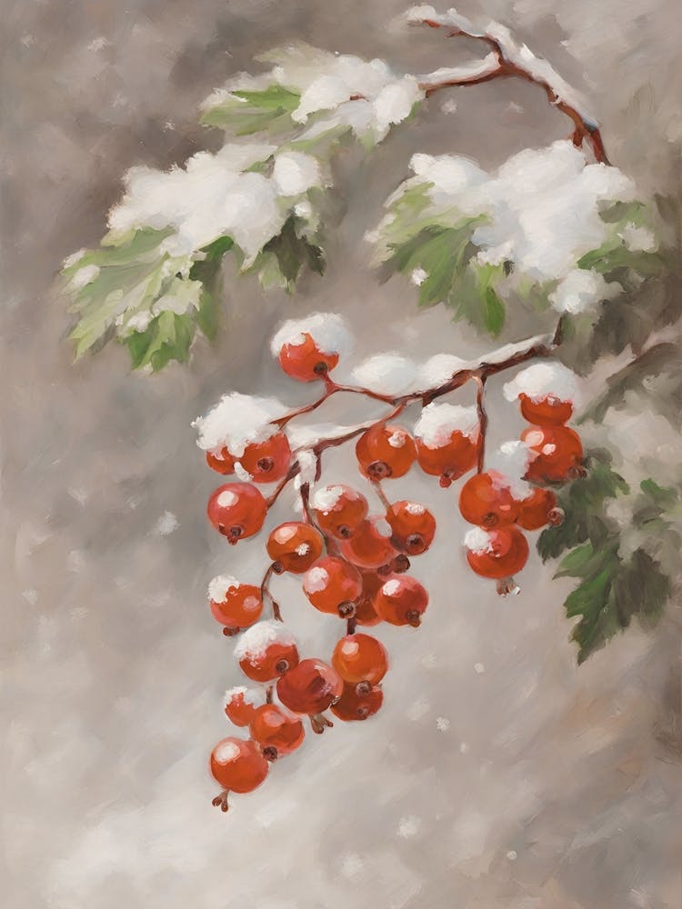 Red Berries In The Snow