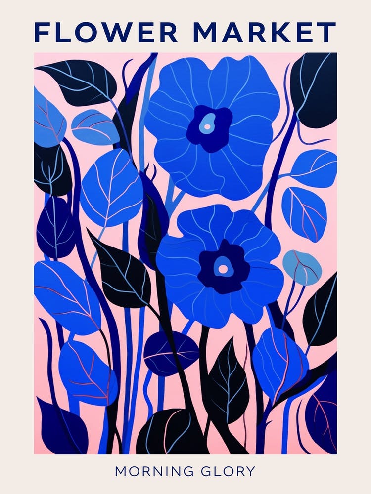 Blue Flower Market Poster Morning Glory 5