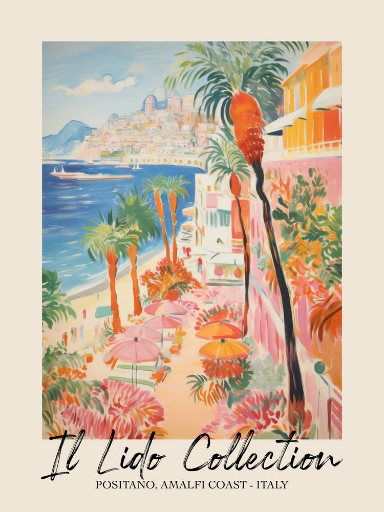 Positano, Amalfi Coast   Italy Il Lido Collection Beach Club Poster 2