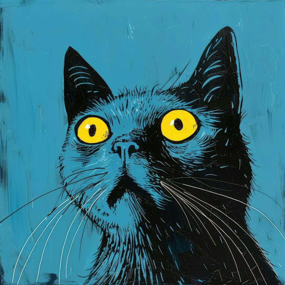 Blue Cat With Yellow Eyes