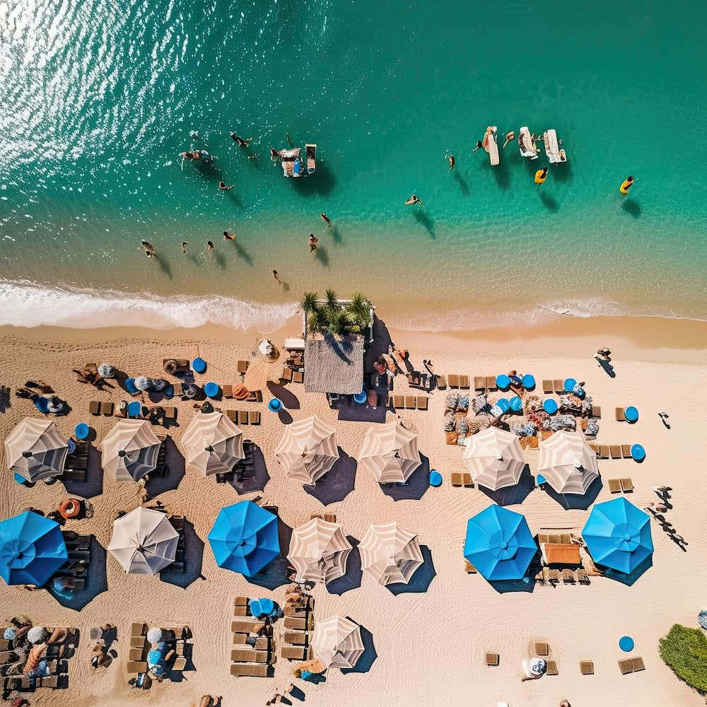 Aerial View Beach Club Summer Photography