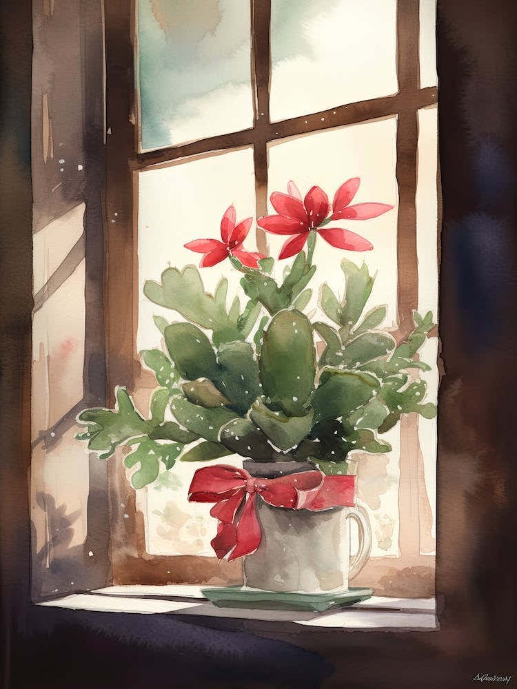 Christmas Cactus Window 4