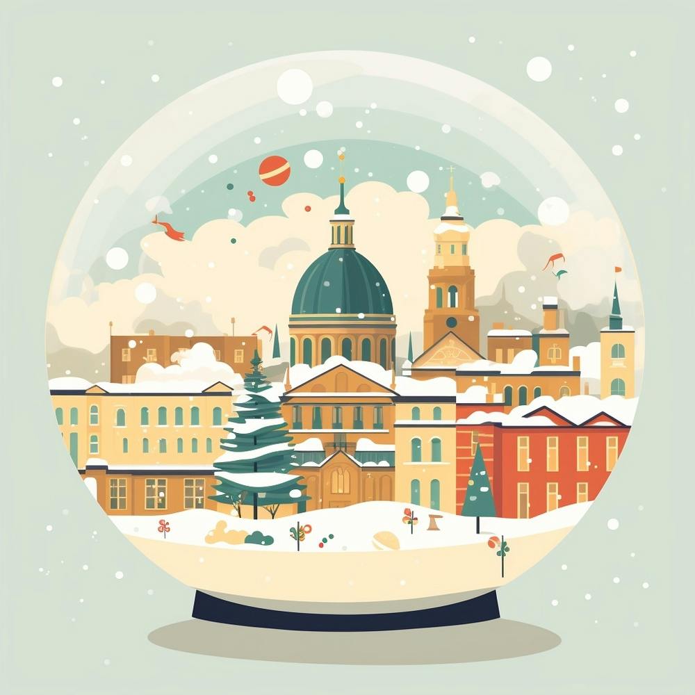 Vilnius Lithuania 3 Snowglobe