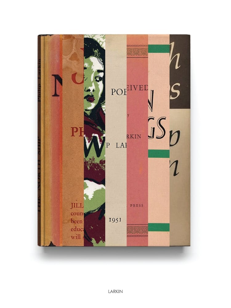 Phillip Larkin - Book Lover Abstract Print -First Edition Covers