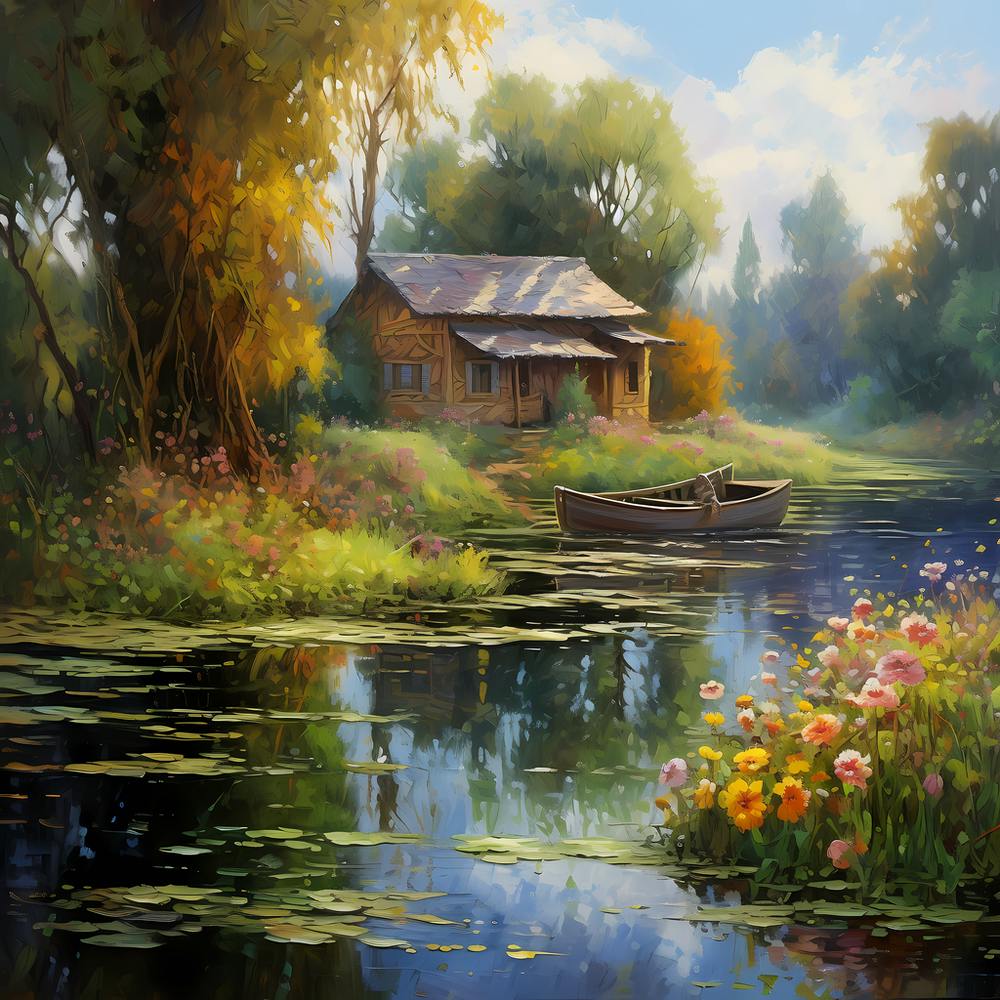 Riverside Idyll Brushstroke Haven