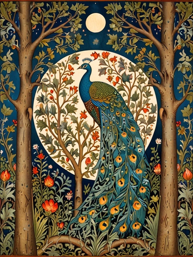 William Morris Peacock In The Forest 8