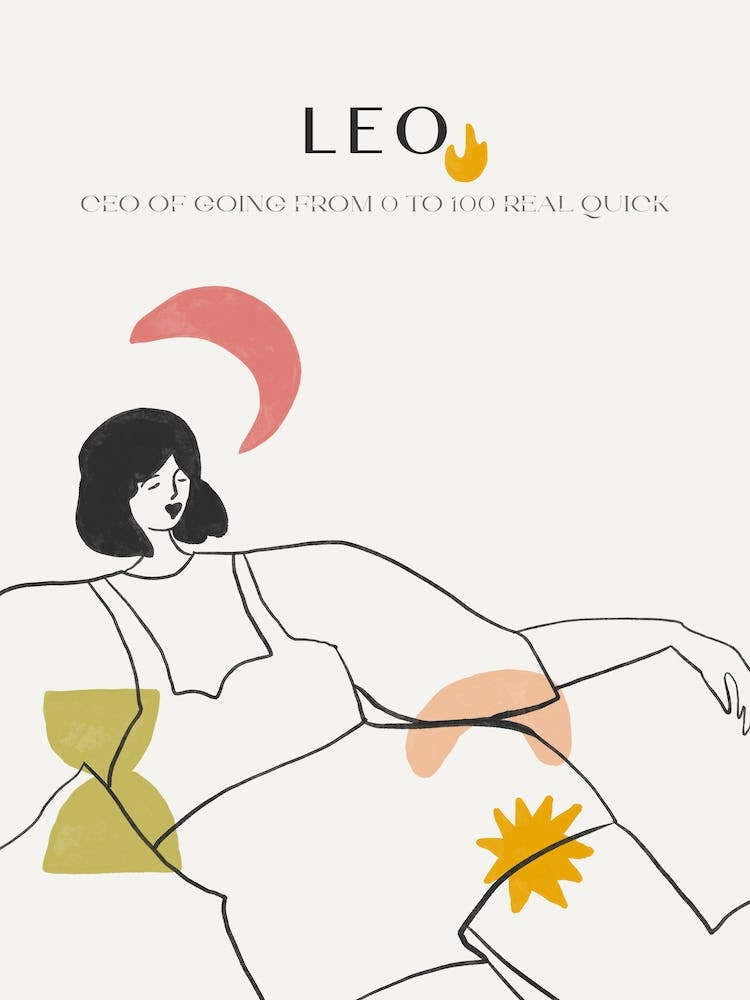 Leo Zodiac Sign One Line