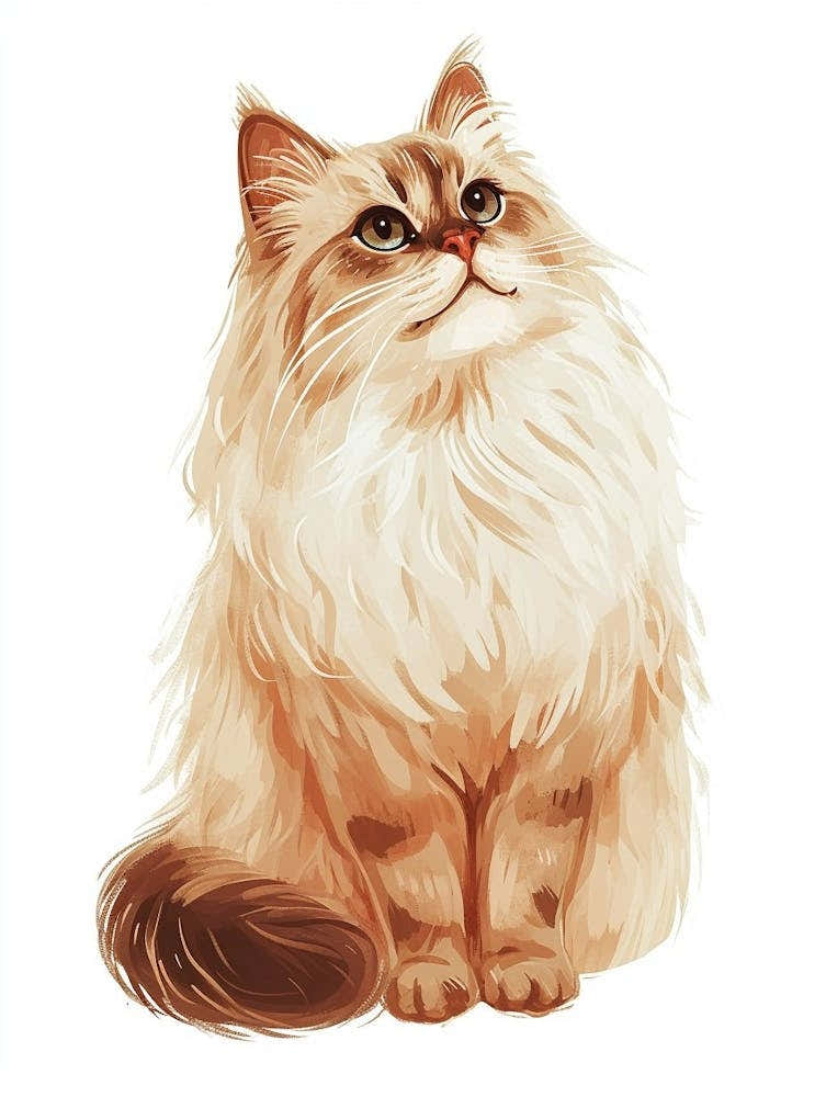 Selkirk Rex Cat Clipart Illustration 2