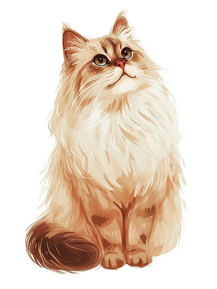 Selkirk Rex Cat Clipart Illustration 2