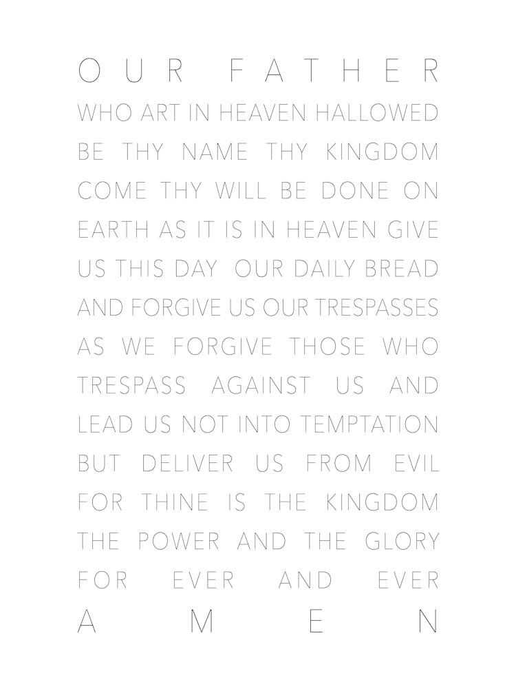 Our Father Who Art In Heaven White