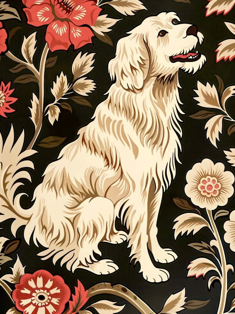 Chinese Lunar Year Of The Dog White 1 Full William Morris Style