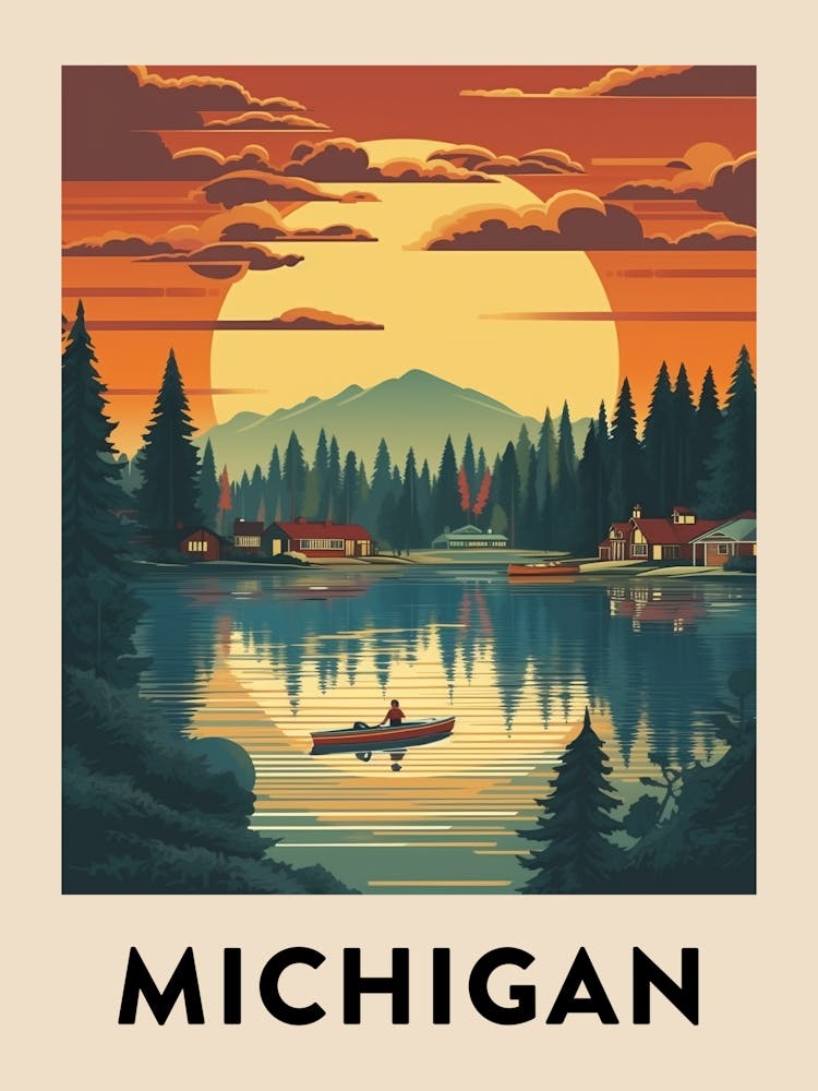 Vintage Travel Poster Michigan 2