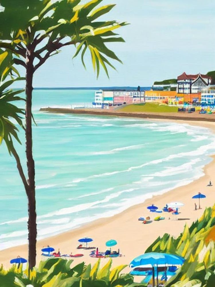 Bournemouth Beach, Dorset Contemporary Illustration 1