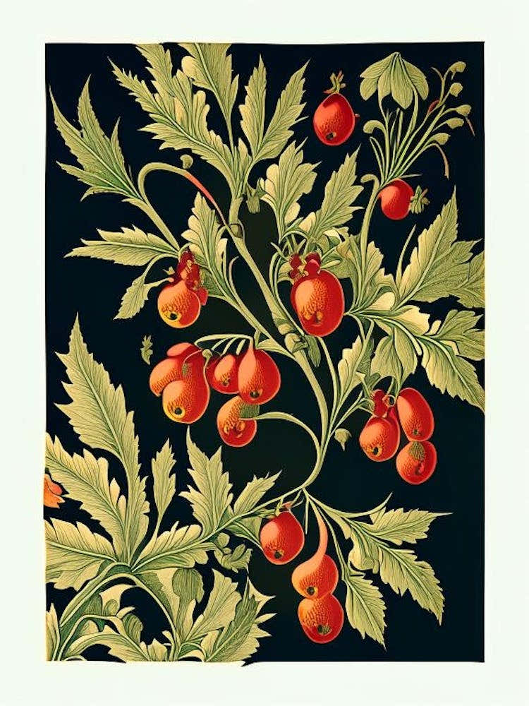 Firethorn 3 Floral Botanical Vintage Poster Flower
