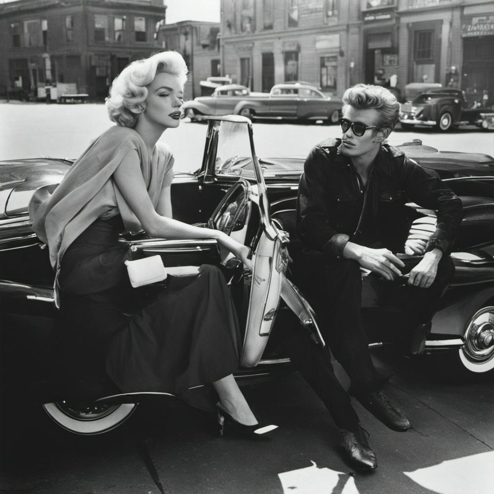 Marilyn Monroe And James Dean relaxing