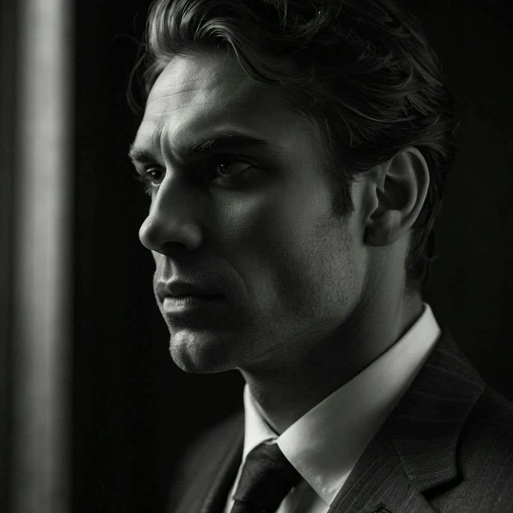 Black and White Portrait Of A Man