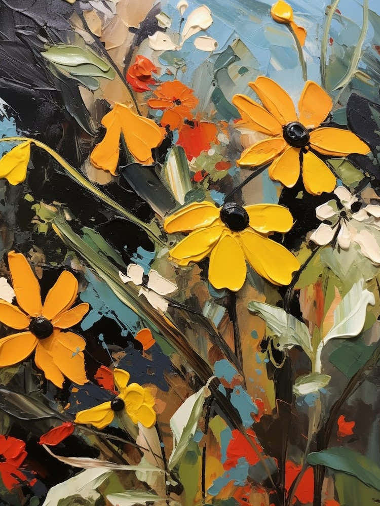 Fall Flower Painting Black Eyed Susan 3