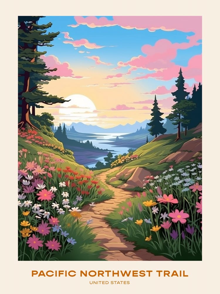 Pacific Northwest Trail Usa 1 Hike Poster