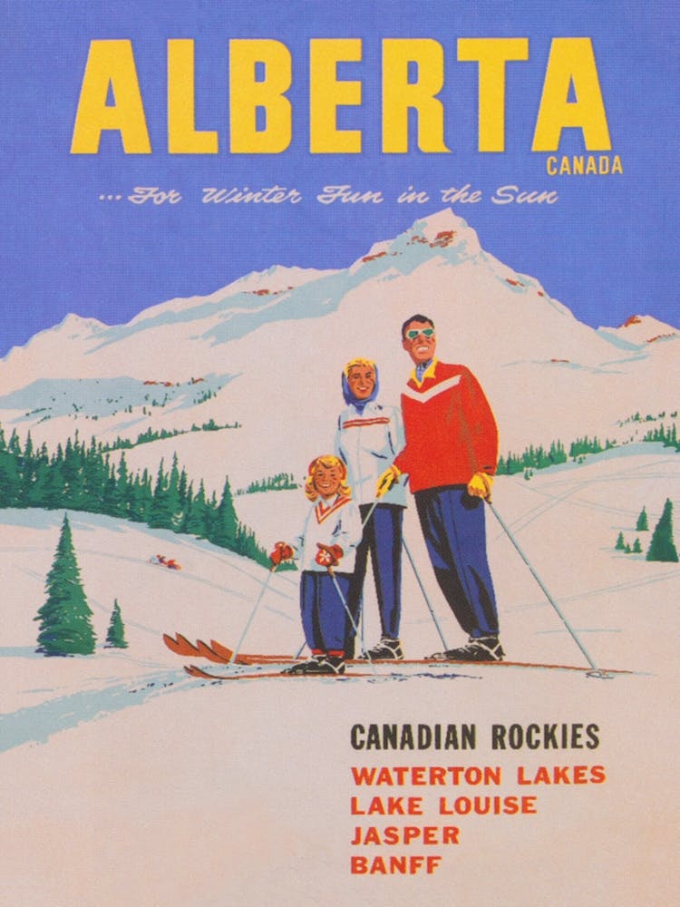 Alberta Canada Vintage Ski Poster