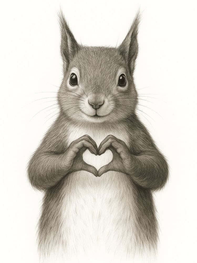 Squirrel Making A Heart