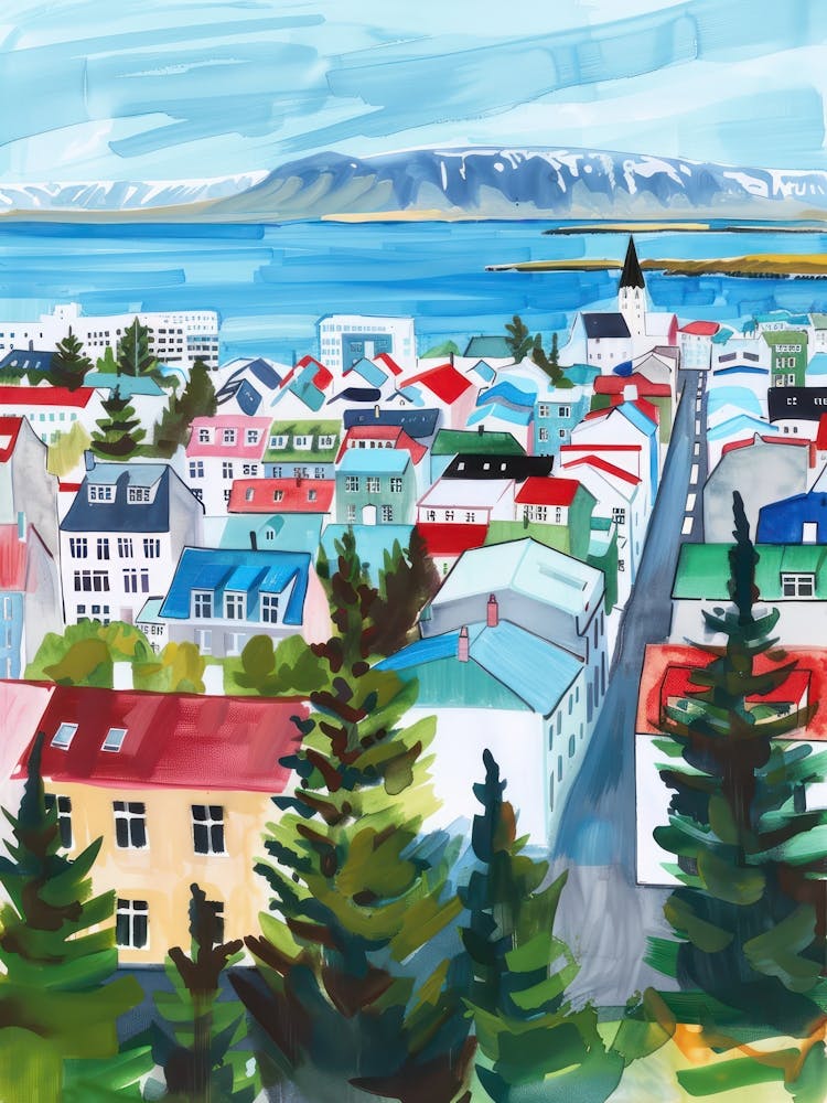 Travel Poster Happy Places Reykjavik 3
