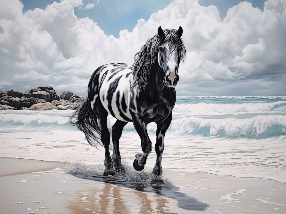A Horse Oil Painting In Eagle Beach, Aruba, Landscape 3