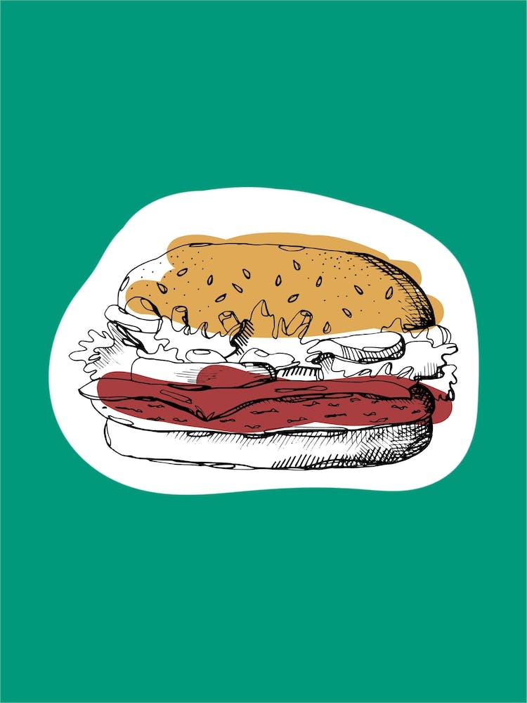 Kitchen Pop Burger Teal