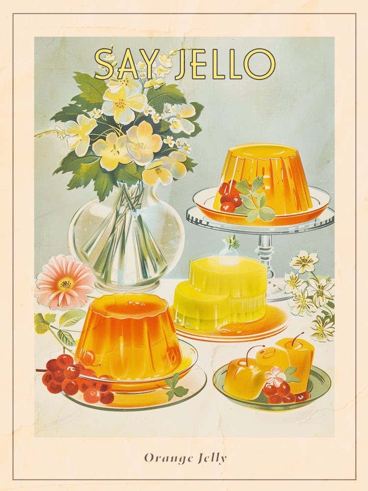 Orange Jelly Retro Advertisement Style 4 Poster
