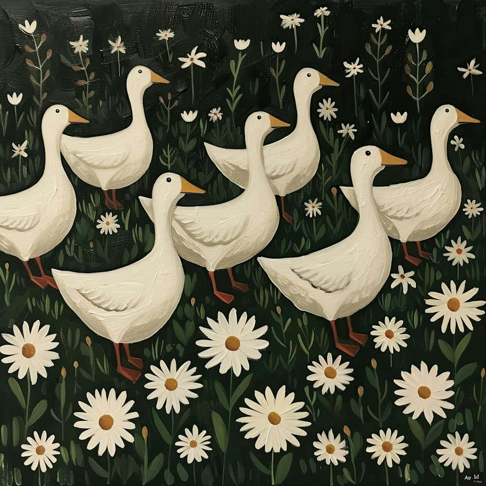 White Ducks Fairycore Painting 3