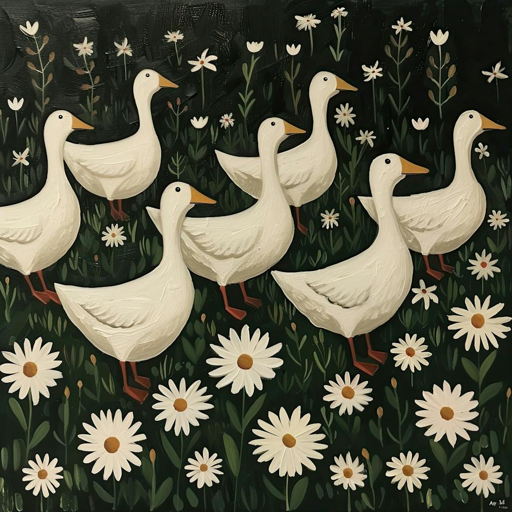 White Ducks Fairycore Painting 3