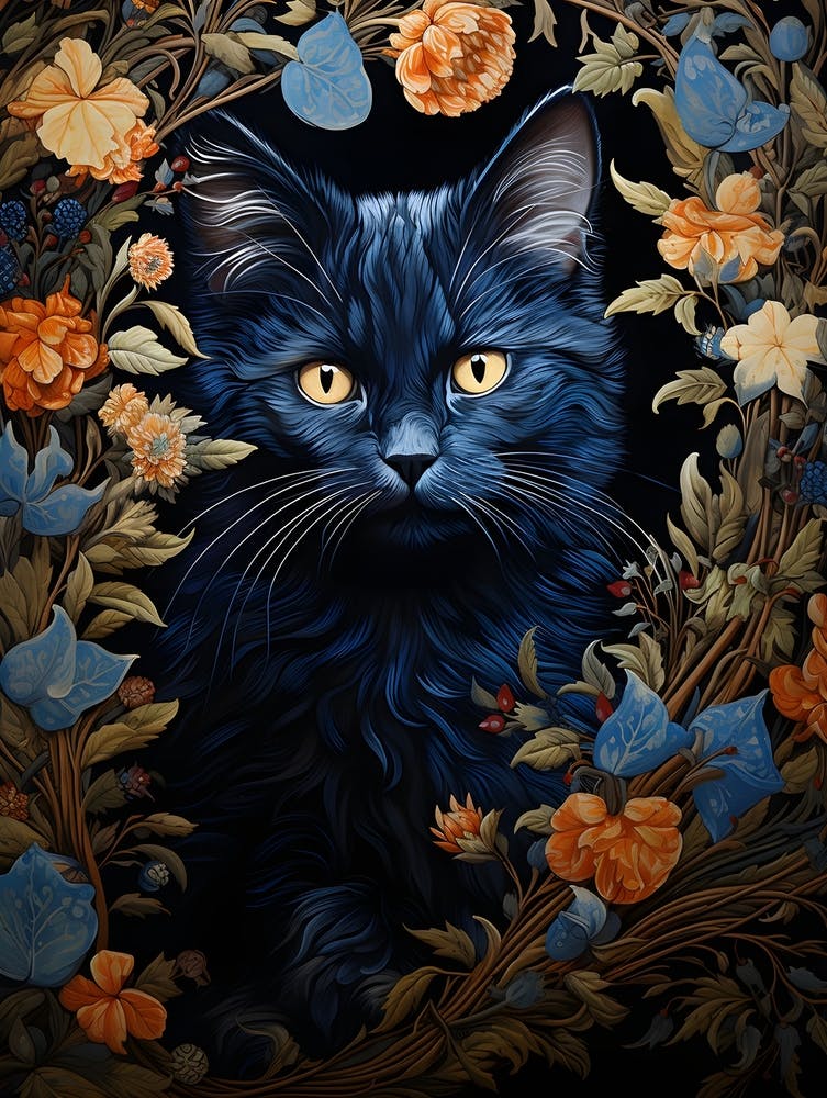 Contemporary Floral Cat 1