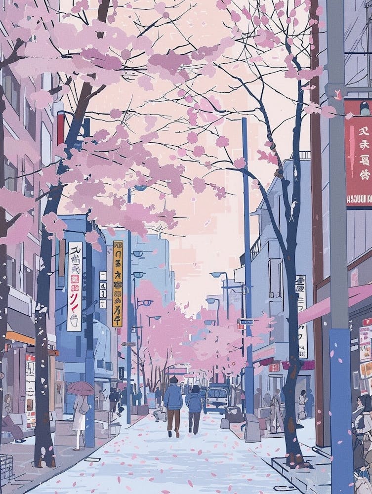 Sapporo Japan Retro Illustration