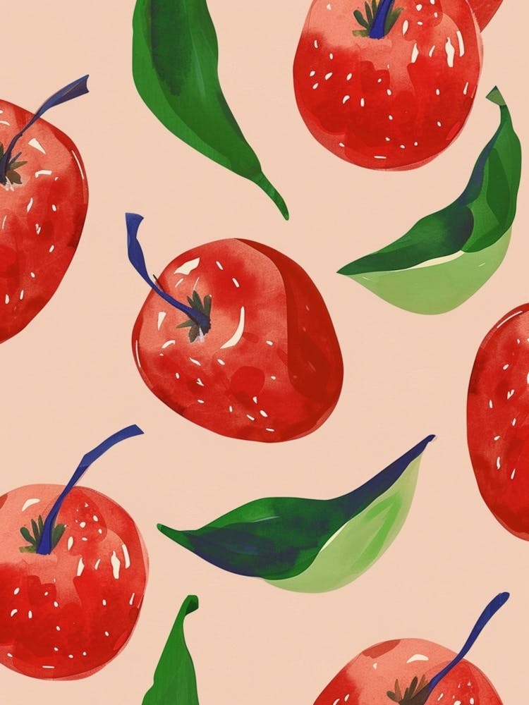 Red Apple Fruit Pattern 1