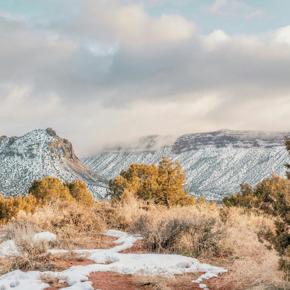 Snow Covered Desert Hills