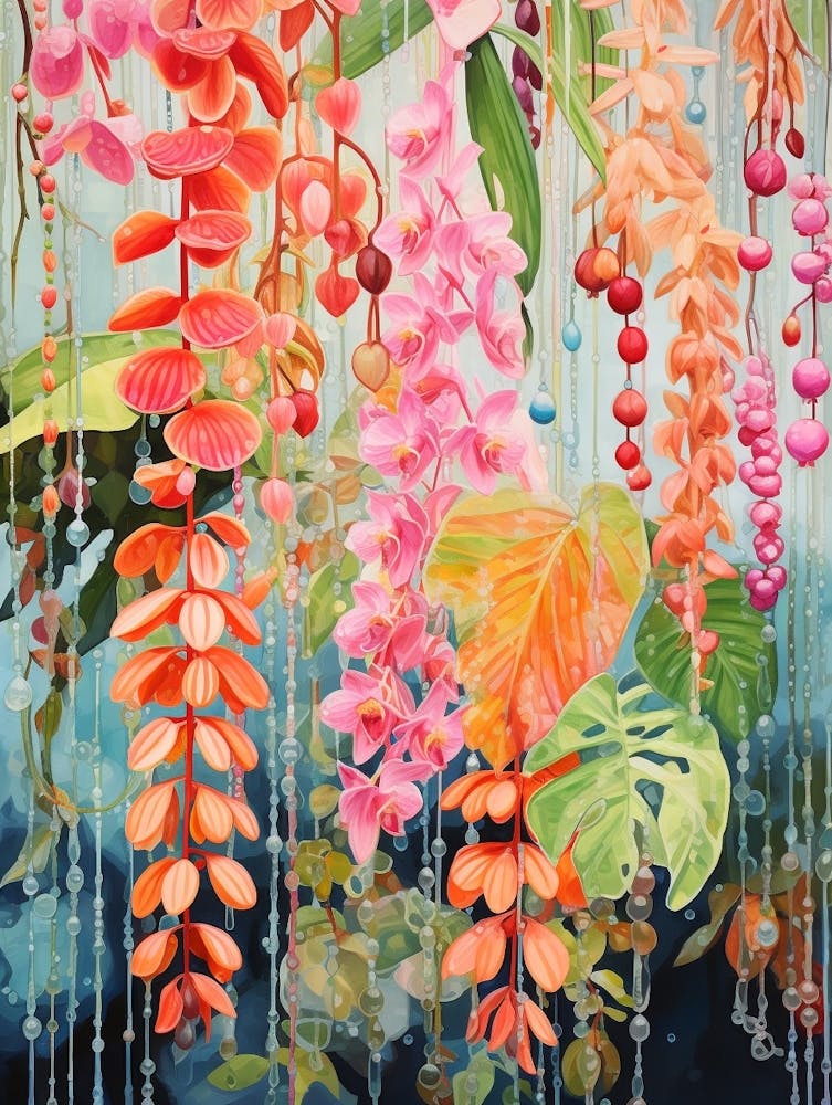 Tropical Plant Painting String Of Pearls