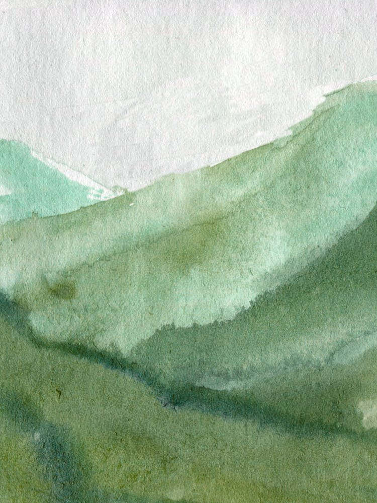 Watercolor Of Mountains 6