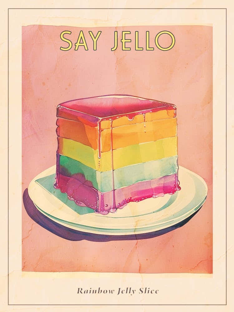 Rainbow Jelly Slice Vintage Advertisement Illustration 3 Poster