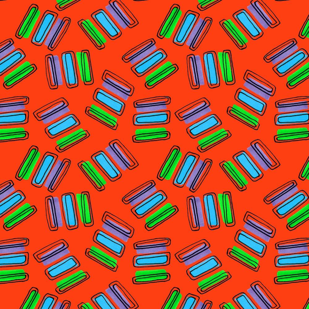 Rectangles Purple Orange Green On Orange 1