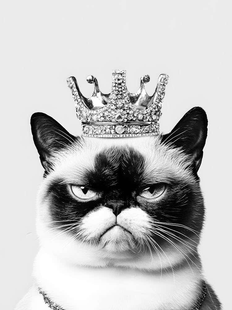 Grumpy Cat With Crown