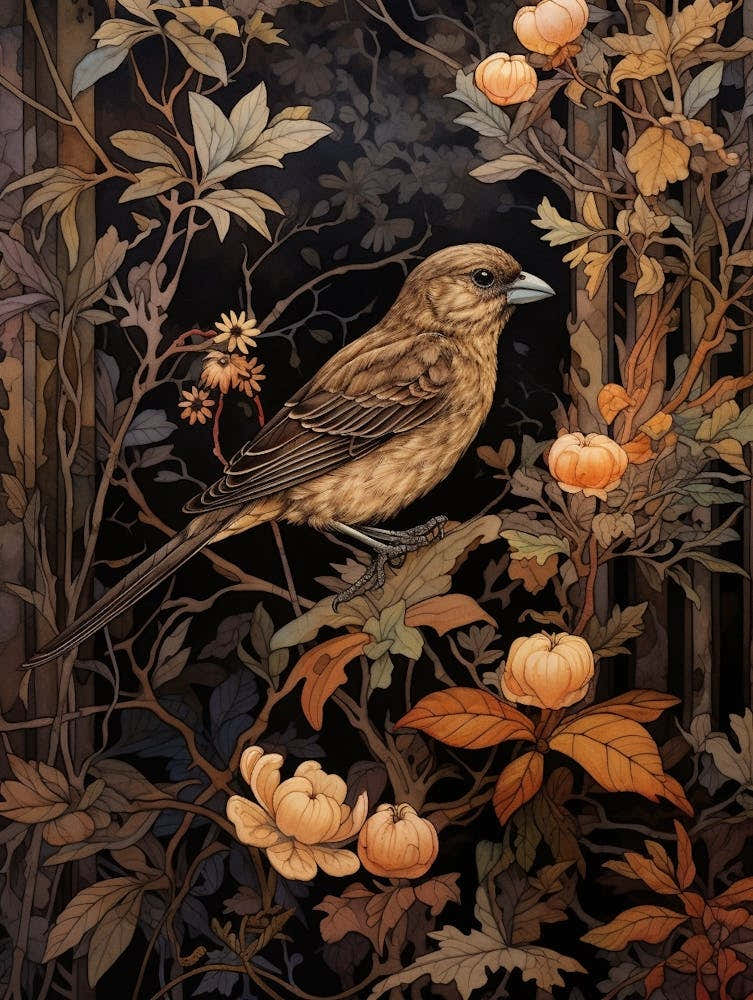 Dark And Moody Botanical Sparrow 2